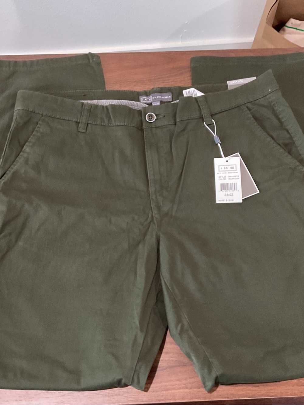 Ike Behar tacoma olive 34 X 32 NEW